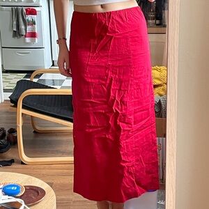 Chic Red Maxi Skirt